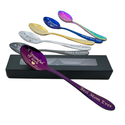 Personalised Engraved Teaspoon – Custom Text on Handle & Bowl