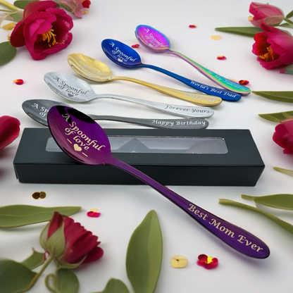 Personalised Engraved Teaspoon – Custom Text on Handle & Bowl