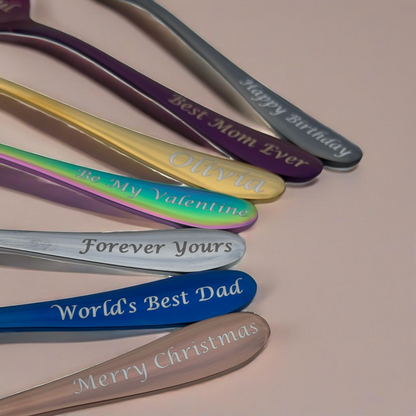 Personalised Engraved Teaspoon – Custom Text on Handle & Bowl