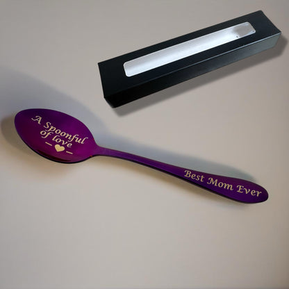 Personalised Engraved Teaspoon – Custom Text on Handle & Bowl