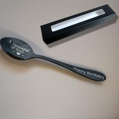 Personalised Engraved Teaspoon – Custom Text on Handle & Bowl