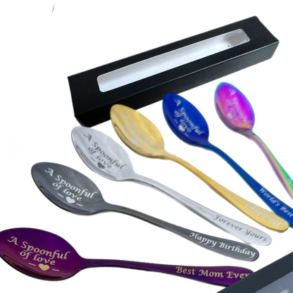 Personalised Engraved Teaspoon – Custom Text on Handle & Bowl